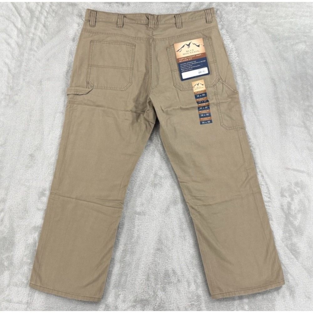 NWT Blue Mountain Pants Mens 38x30 Carpenter Canvas Relaxed Hammer Loop Workwear